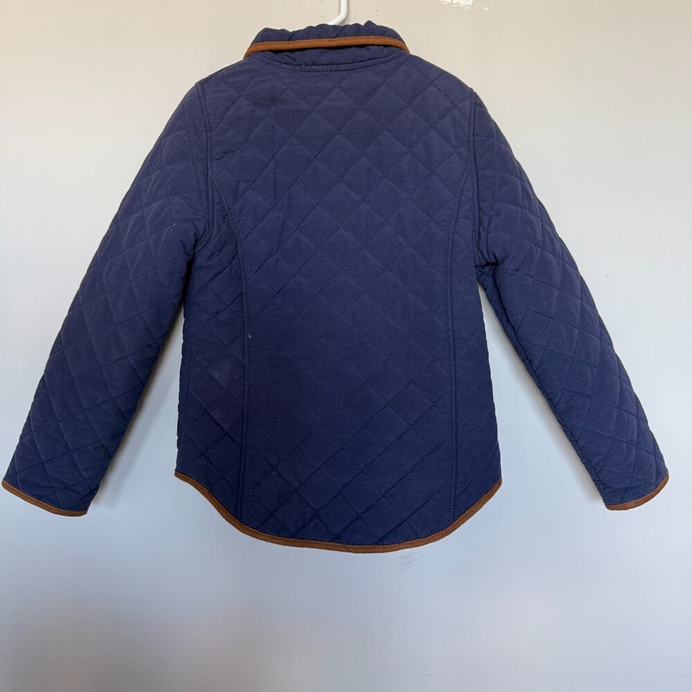 Hope & Henry Girls Organic Cotton Lined Coat 8 Blue Quilted Riding Chore Barn - Picture 5 of 5